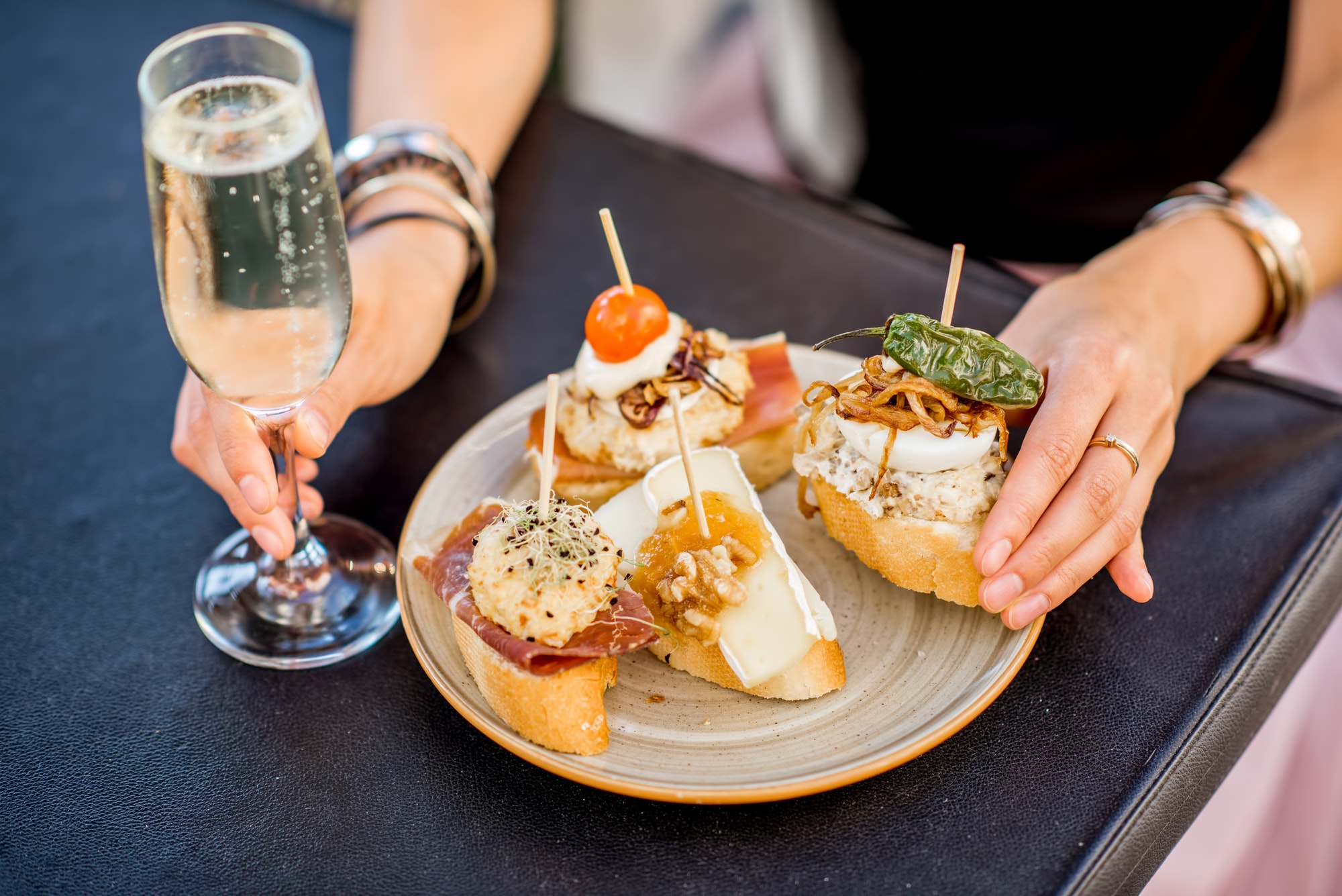 Set of pinchos on the table